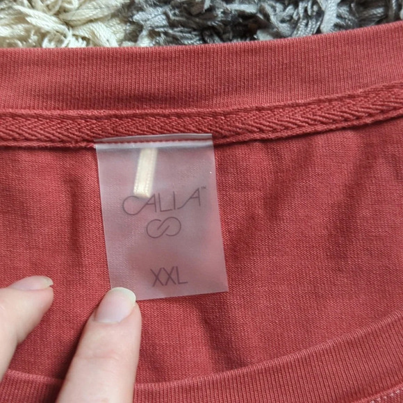 Calia Oversized Thick 100% Cotton Long Sleeve Rust Top Size XXL - Picture 3 of 8